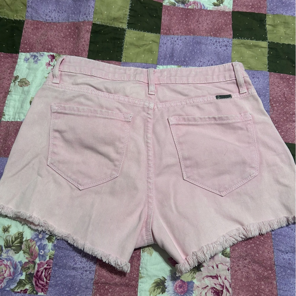 Kancan Pink‎ Denim Frayed Hem Shorts Size M - Picture 5 of 5